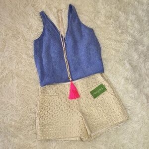 NWT Lilly Pulitzer Makenna Cocktail Shorts Gold